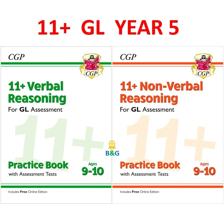 11+ Plus Year 5 GL Verbal & Non Verbal Practice Book & Assessment Test Ages 9-10