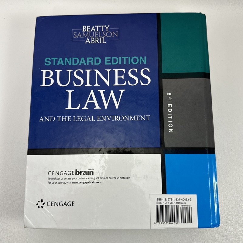 Business Law and the Legal Environment, Standard Edition 8th Edition 8e CENGAGE gallery