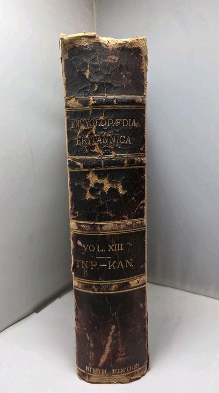 Antique Encyclopedia Britannica 1881 Ninth Edition Leather 1 Volume INF-KAN