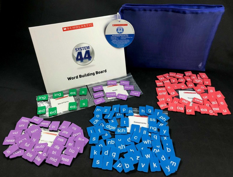 Scholastic SYSTEM 44 – WORD BUILDING BOARD & TILES KIT-in original mesh bag LN