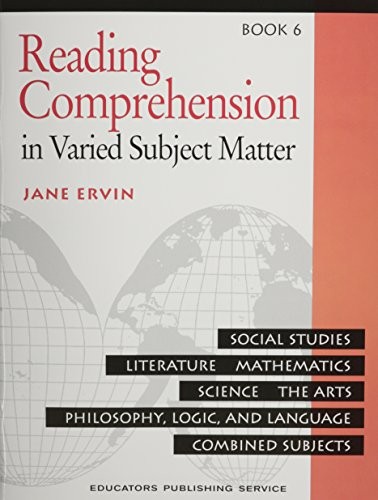 READING COMPREHENSION BOOK 6: IN VARIED SUBJECT MATTER By Jane Ervin *Excellent*