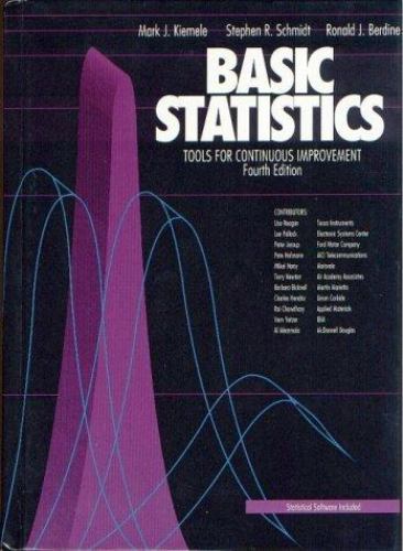 Basic Statistics: Tools for Continuous Improv- 9781880156063, hardcover, Kiemele