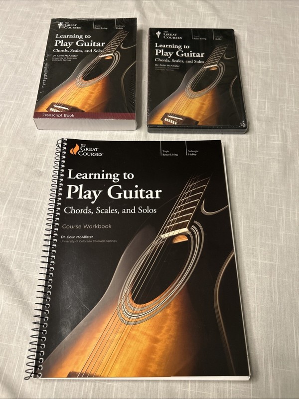 Great Courses: Learn to Play Guitar, Chords Scales & Solos – SET – READ –