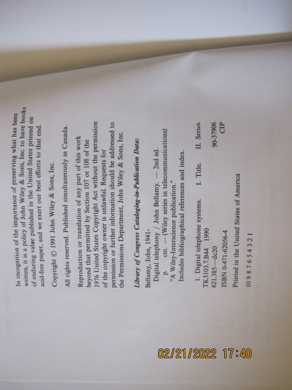 DIGITAL TELEPHONY 2nd ed. John Bellamy, hardbound with dust jacket 1976 gallery