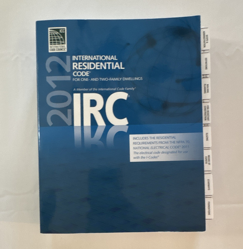 International Code Council 2012 IRC Residential Code Book IRC-2012