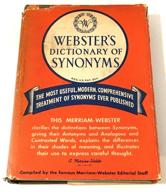 1942 Webster’s Dictionary of Synonyms First Edition Hardcover with Dust Jacket