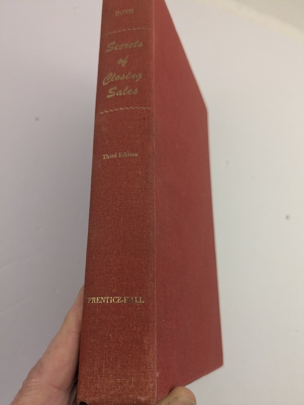 Secrets Of Closing Sales By Charles B. Roth 1956 Hardcover 3rd Edition