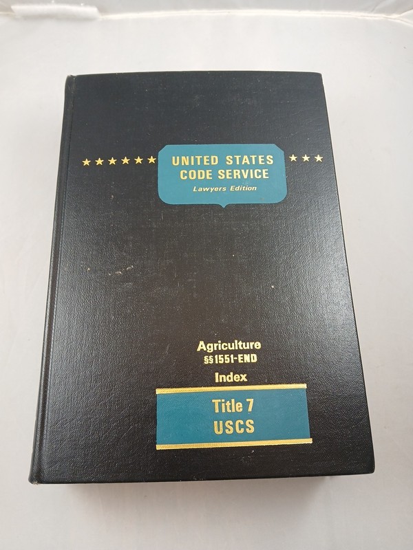 United States Code Service Lawyers Edition Title 7 Agriculture Farms Laws Plants