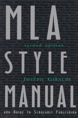 MLA Style Manual and Guide to Scholarly Pub- hardcover, Gibaldi, 0873526996, new