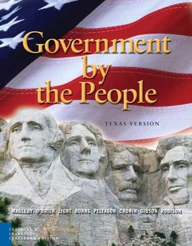 Government By The People: Texas, – Paperback, by O’Brien David M. – Acceptable n