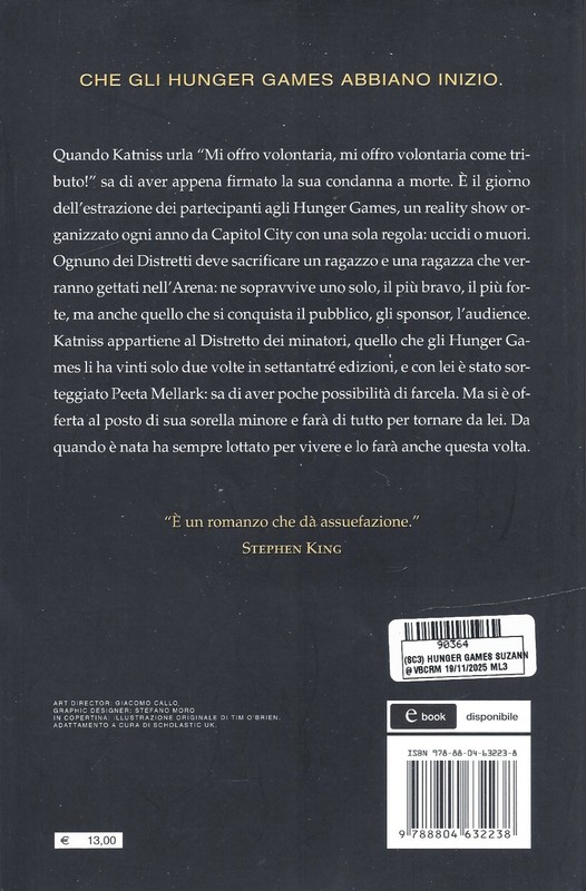 HUNGER GAMES SUZANNE COLLINS LIBRO EDIZIONE ITALIANA BESTSELLERS USATO ML3 90364 gallery