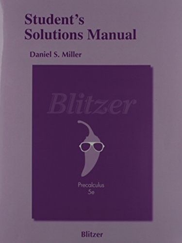 Student’s Solutions Manual for Prec…, Blitzer, Robert