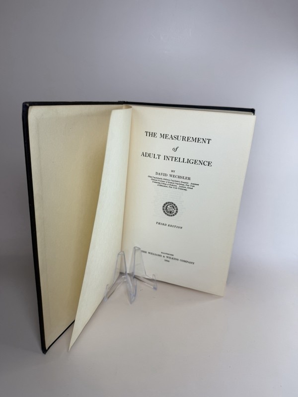 Wechsler Measurement of Adult Intelligence 1944 3rd Ed Psychology Book