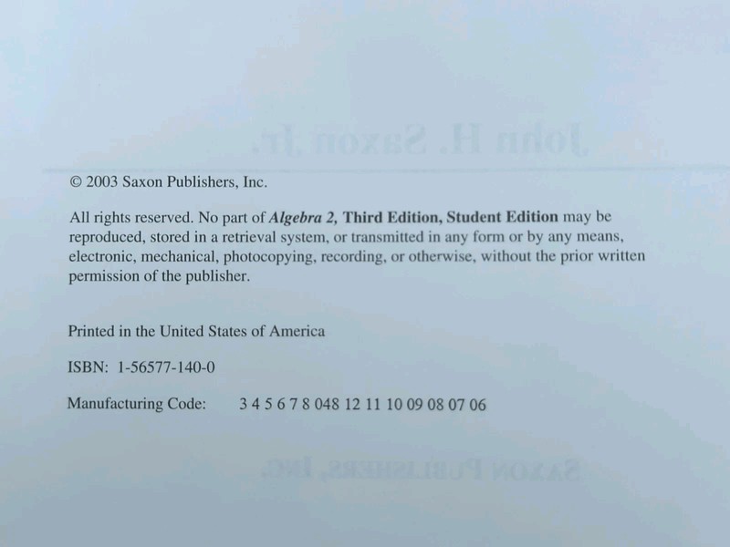 SAXON ALGEBRA 2 HOMESCHOOL KIT Text Tests & Answer Key (3rd Edition) gallery