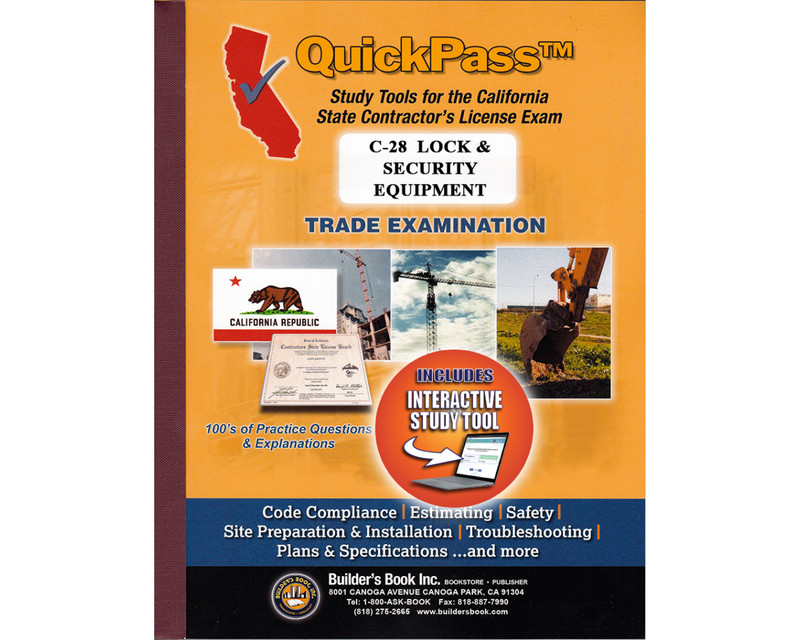 Lock & Security Equipment License Examination (C-28) – QuickPass Study Tool Book
