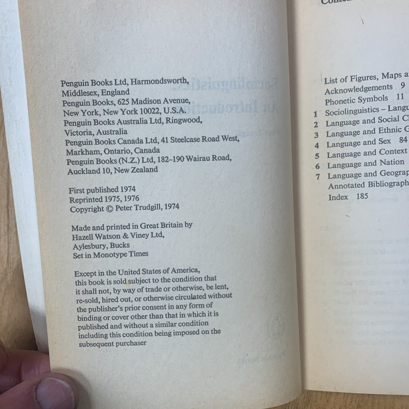 Sociolinguistics : An Introduction by Peter Trudgill (1975, Trade Paperback) gallery