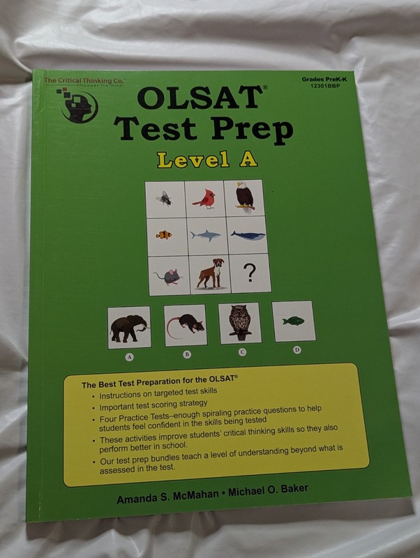 New Critical Thinking Company OLSAT Test Prep Level A Homeschool grade PreK-K
