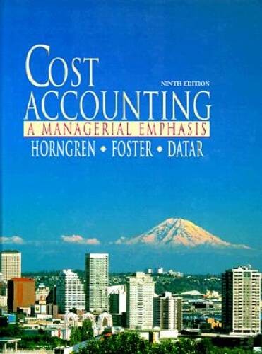 Cost Accounting: A Managerial Emphasis – Hardcover – ACCEPTABLE