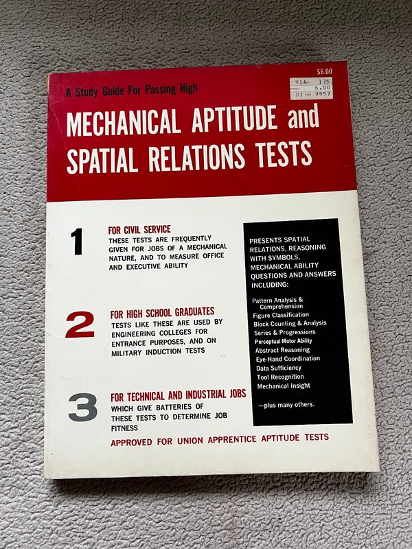 ARCO Mechanical Aptitude and Spatial Relations Tests Study Guide 1980