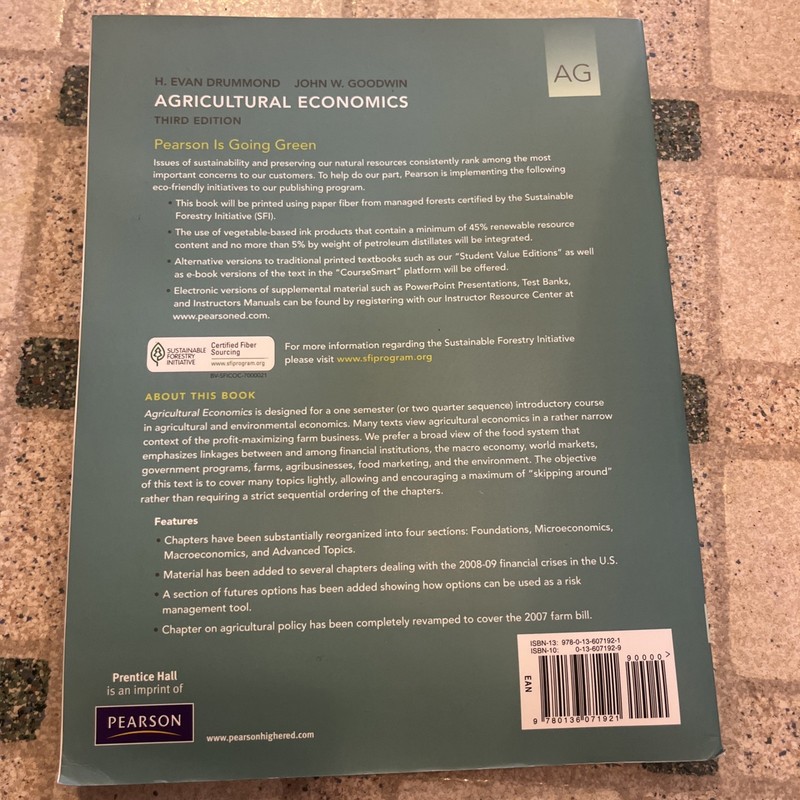 AGRICULTURAL ECONOMICS (3RD EDITION) By Drummond H. Evan Ph.d. & John W. Goodwin gallery