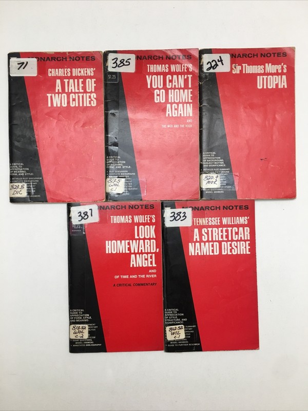Lot of 5 Monarch Notes