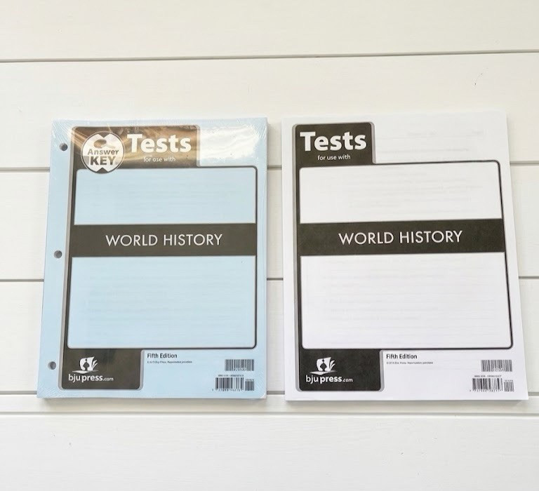 BJU Press World History Student Tests & Answer Key Fifth Edition 10th Grade