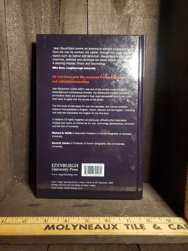 Jean Baudrillard: from Hyperreality to Disappearance Uncollected Interviews HTF gallery