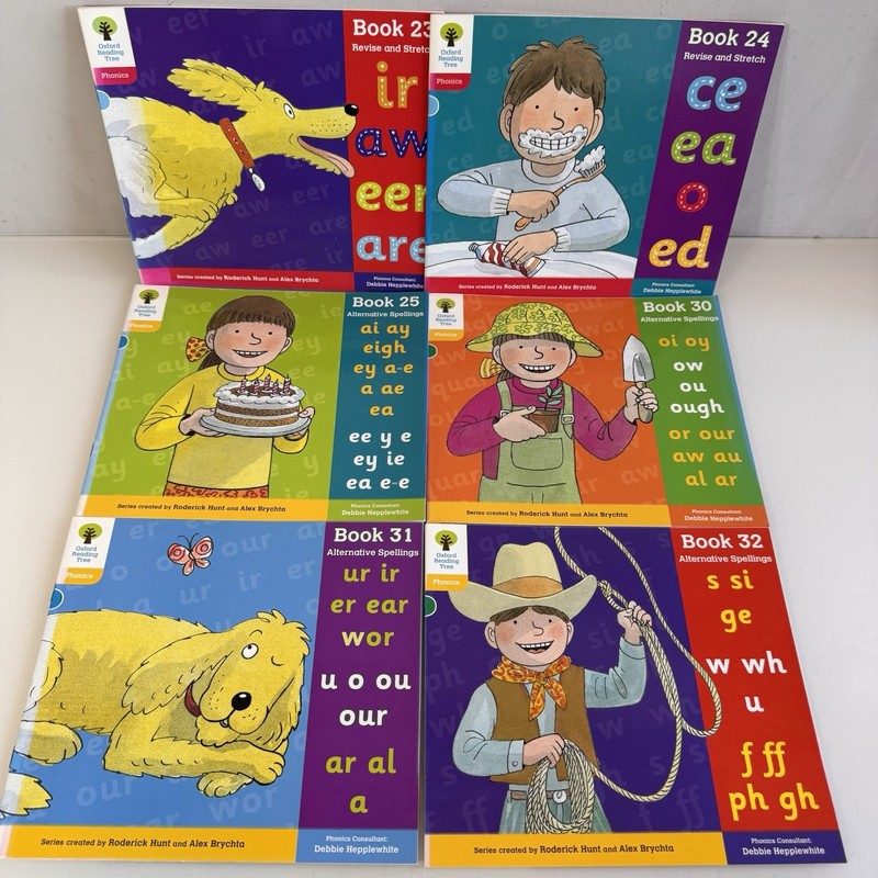 6 x Phonics Book Bundle Oxford Reading Tree, Biff Chip Ex School Library Books