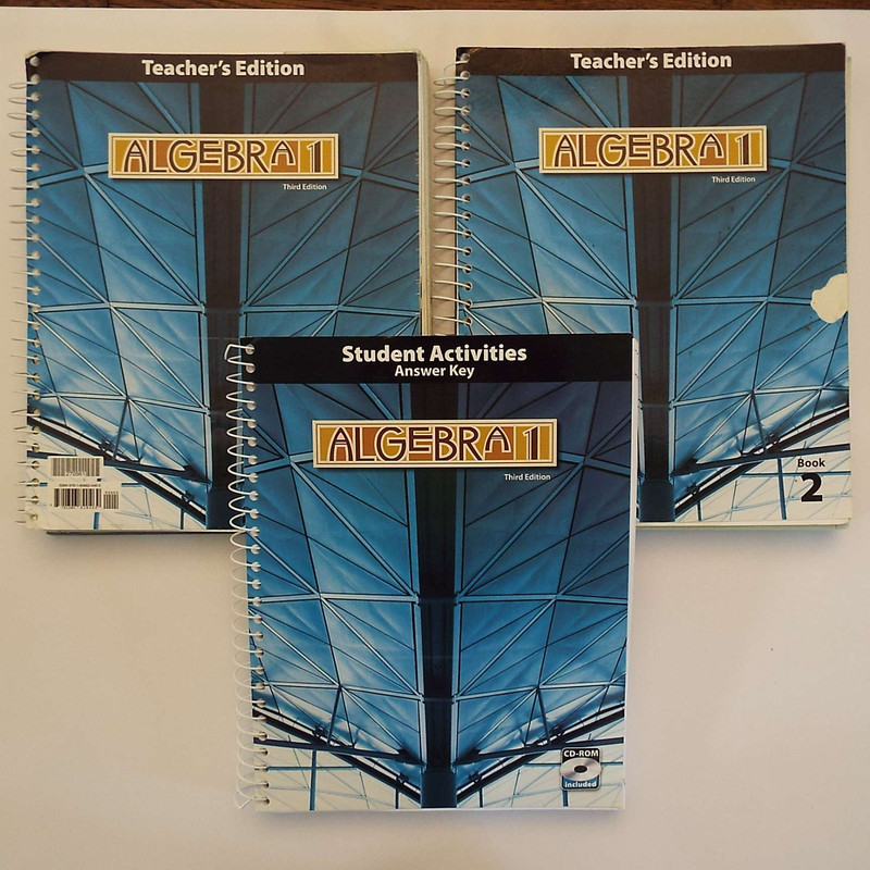 Lot 3 BJU Press Algebra 1 Teacher Edition 3rd Ed Parts 1 & 2 CD-ROM Answer Key