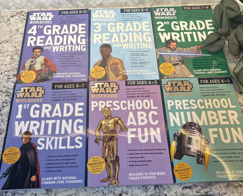 6 Star Wars Workbook Preschool 1st 2nd 3rd 4th Grade Reading Writing Math