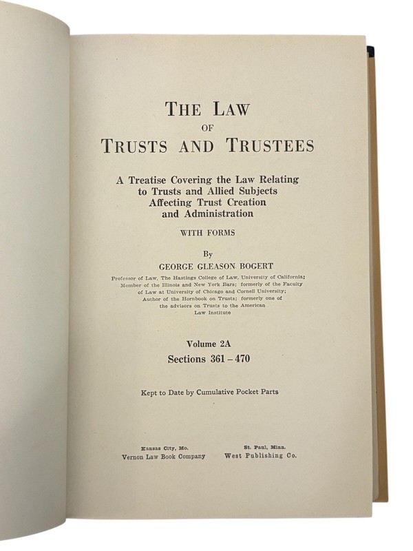 Bogert Trust And Trustees Sections 361-470 Law Book Copyright 1953 gallery