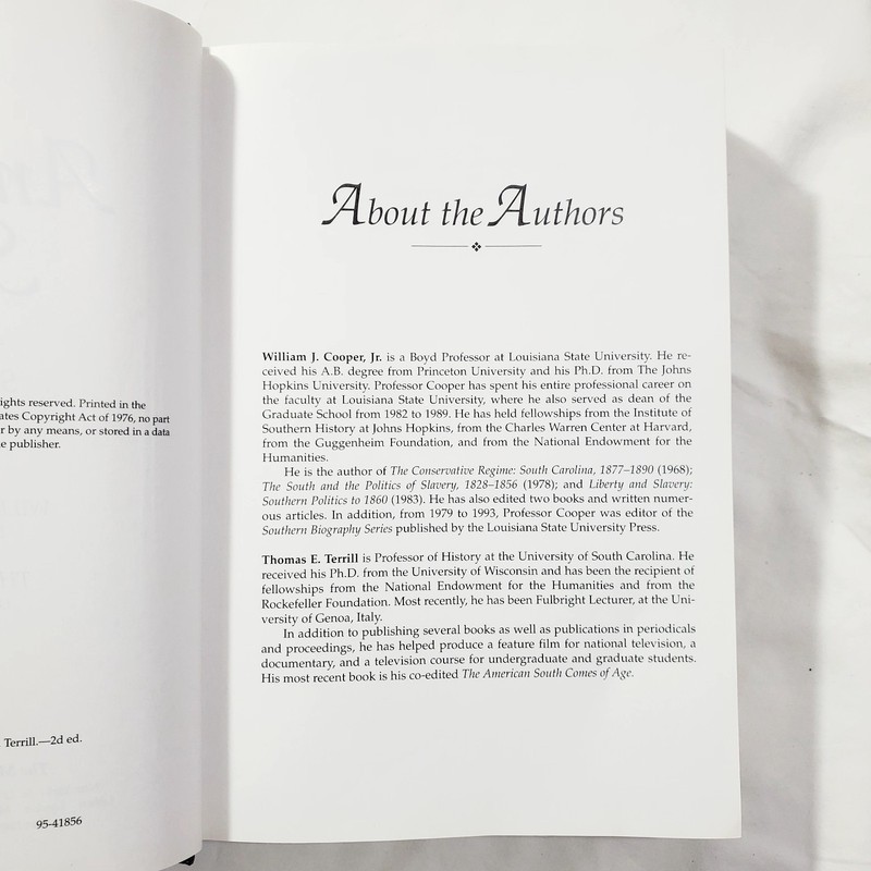 American South: A History by Thomas E. Terrill and William J. Cooper Jr. 1995 gallery