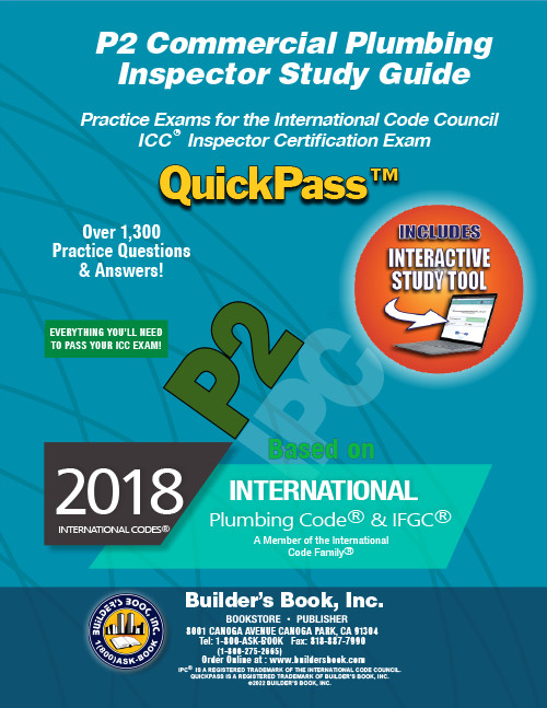 P2 Commercial Plumbing Inspector QuickPass Study Guide Based On 2018 IPC & 2018