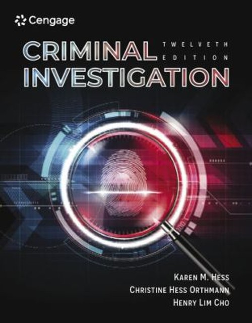 Criminal Investigation Christine, Cho, Henry, Hess, Kären Hess Or