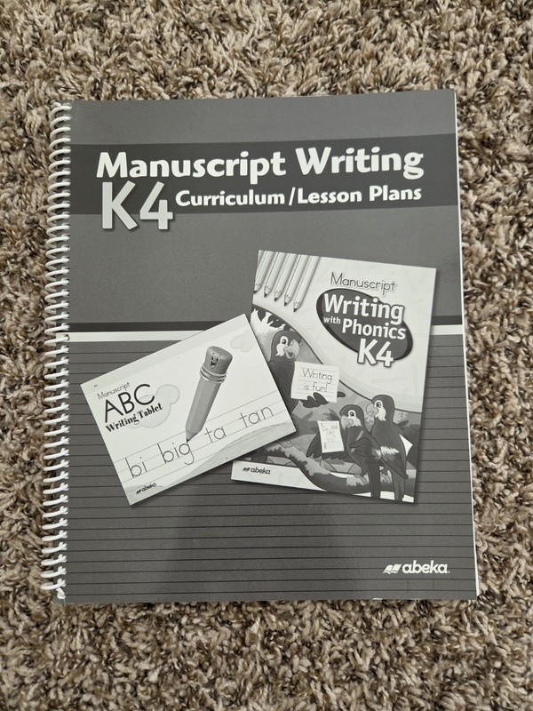 Abeka K4 Manuscript Lesson Plans Writing