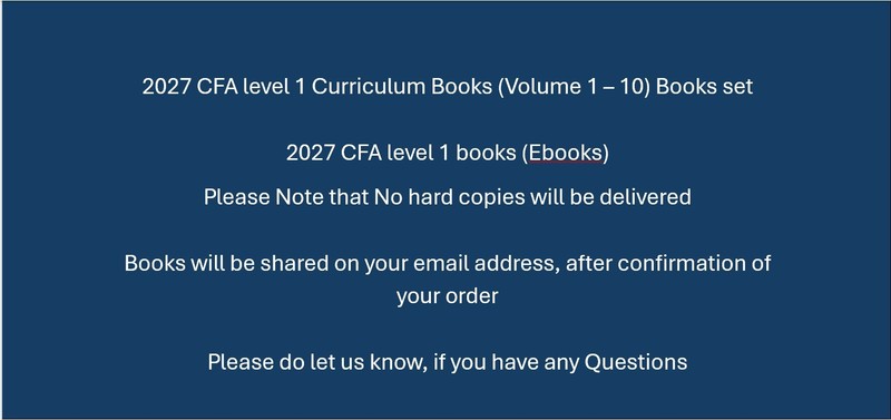2027 CFA Program Curriculum Level 1 Box Set Volume 1-10 (Non Paper) Latest Ed. gallery
