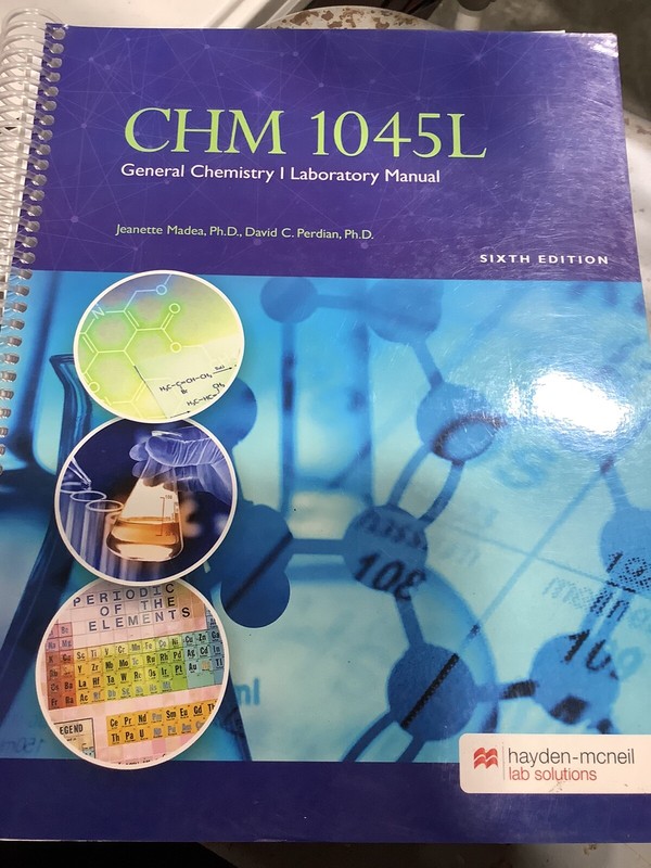 CHM 1045L General Chemistry I Lab Manual 6th Edition – NEW BOOK