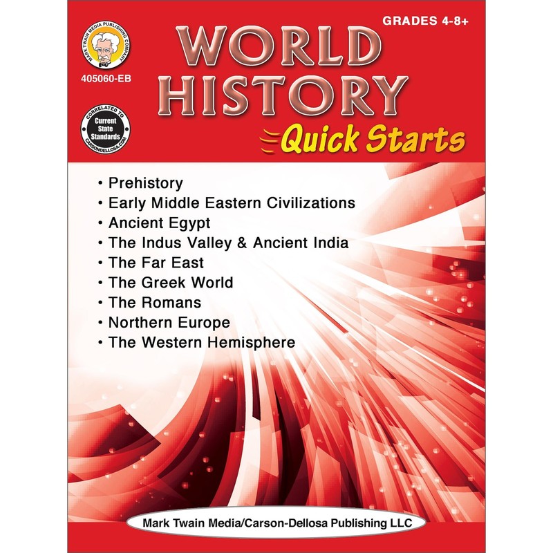 Mark Twain World History Workbook, Social Studies for Grades 4 and Up, Prehi…