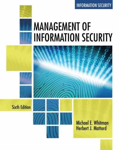 Management of Information – Paperback, by Whitman Michael; Mattord – Very Good