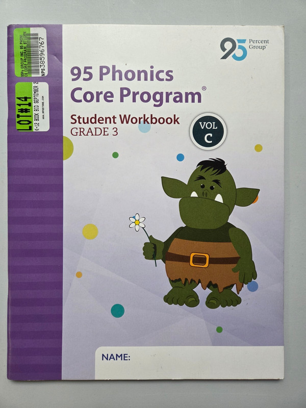 95 Phonics Core Program , Student Workbook, Grade 3 , Volume C Only