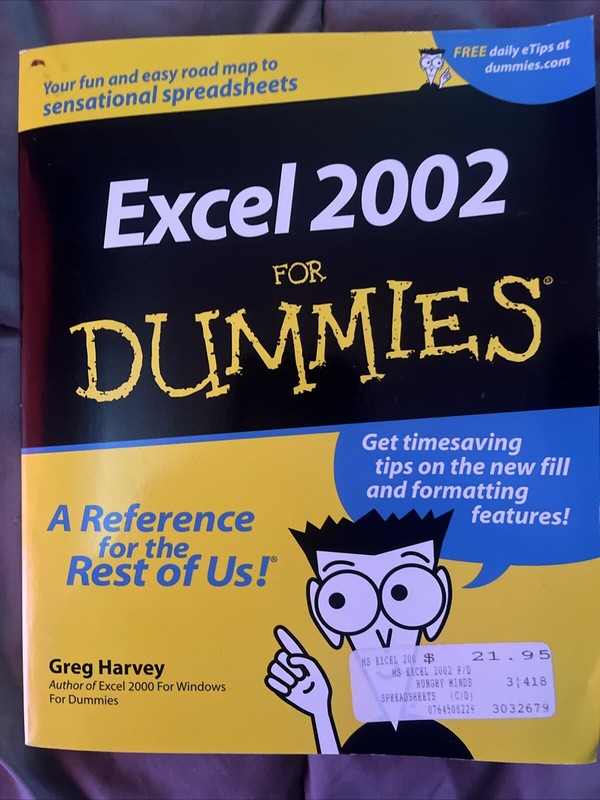 Excel 2002 for Dummies® by Greg Harvey (2001, Trade Paperback)