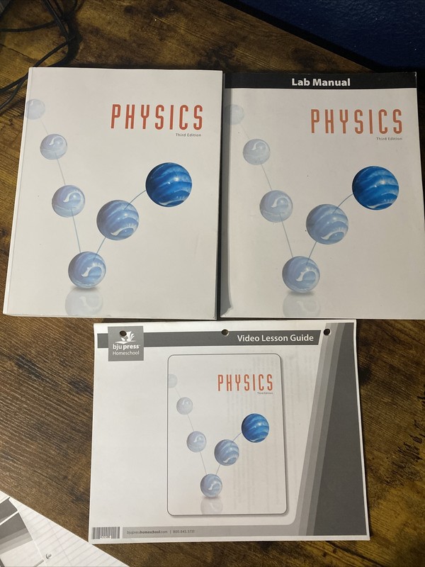 Physics BJU Press 3rd/Third Edition Textbook/Lab Manual Lot Current