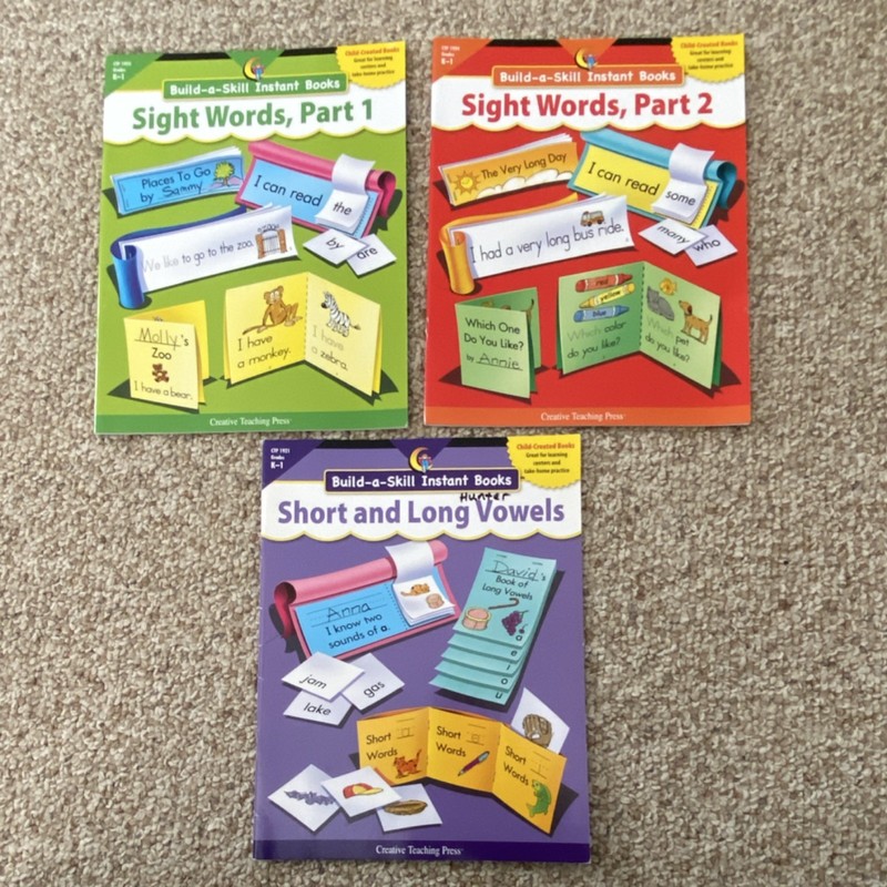 Creative Teaching Press Build-a-Skill Instant Books Sight Words & Vowels K-1
