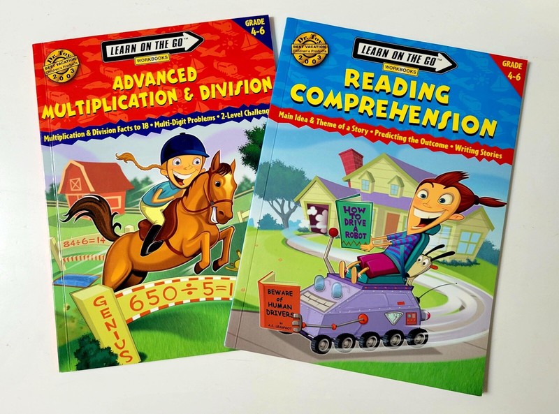 Learn In The Go Workbooks Lot Grades 4-6/ 3 Reading Math Puzzles Skill Practice gallery