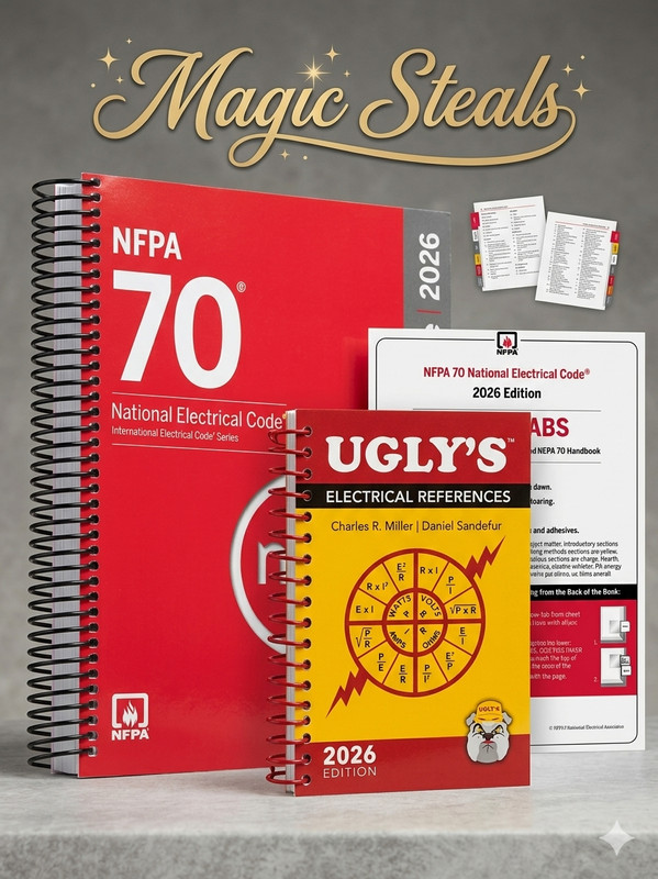 NFPA 70 2026 NEC Code Book + Ugly's Electrical Ref Spiral + Index TAB 2026