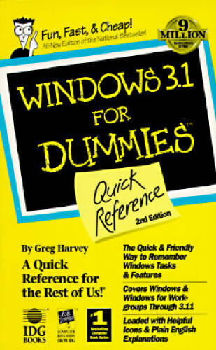 Windows 31 For Dummies: Quick Reference – Paperback By Harvey, Greg – GOOD