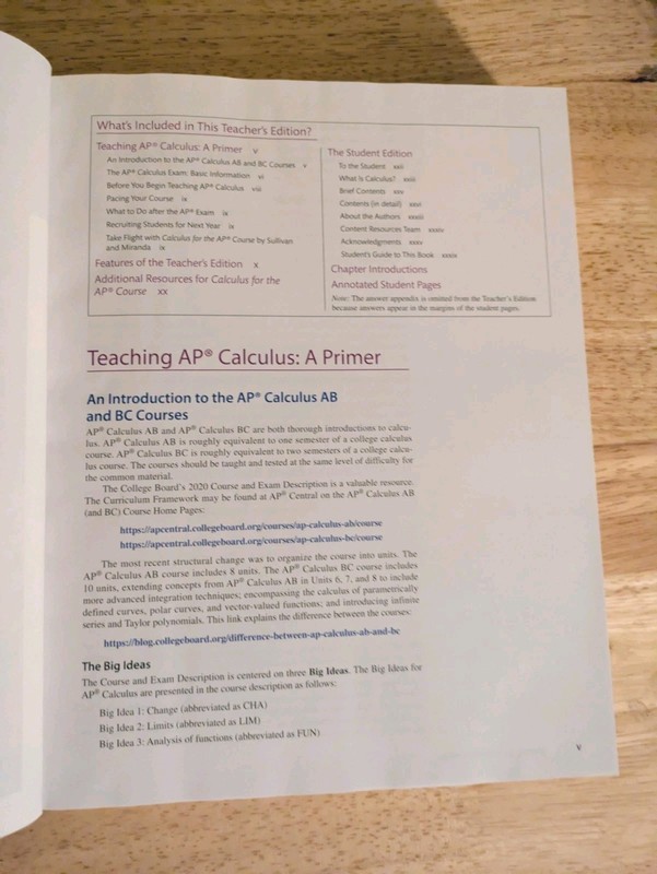 TEACHERS EDITION Calculus for the AP Course 4th Edition NEW Sullivan Miranda gallery