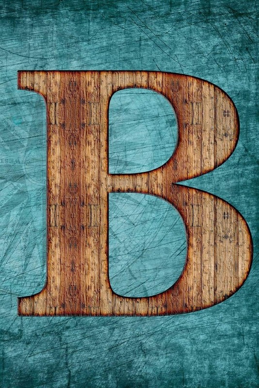Monogrammed Notebook – B: Initial B College Ruled Journal – Vintage Blue
