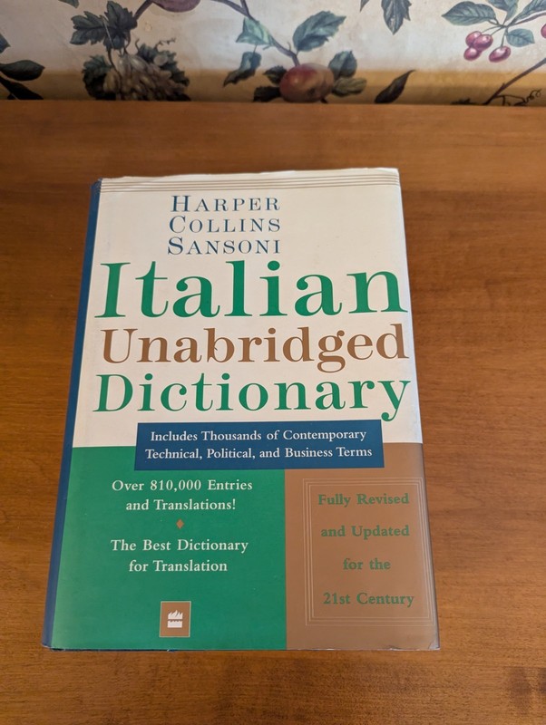HarperCollins Sansoni Italian Unabridged Dictionary, 3rd Edition Hardcover