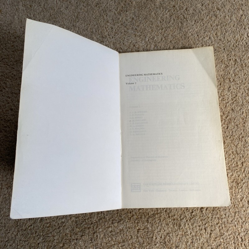 Engineering Mathematics Volume 2 - Van Nostrand Reinhold - Int. Student Edition gallery